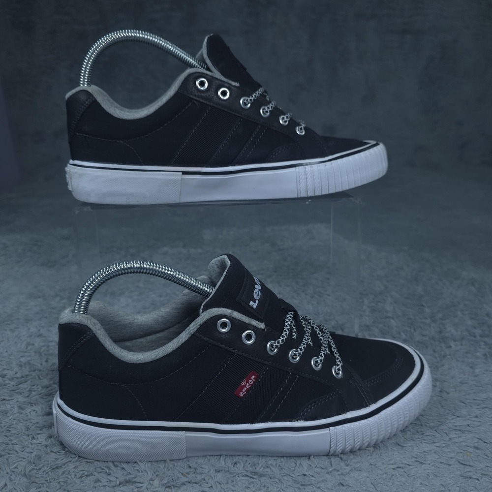 Levis Shoes Mens Size 7 Black Canvas Low Top Casual Sneakers Skate Style